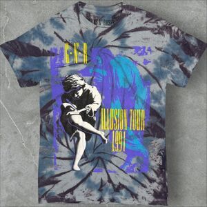 Guns N' Roses 1991 Illusion Tour Use Your Illusion Double Sided Tie Dye Shirt -S